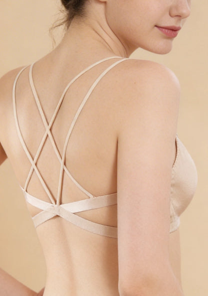 Biustonosz push-up ze skrzyżowanymi na plecach ramiączkami