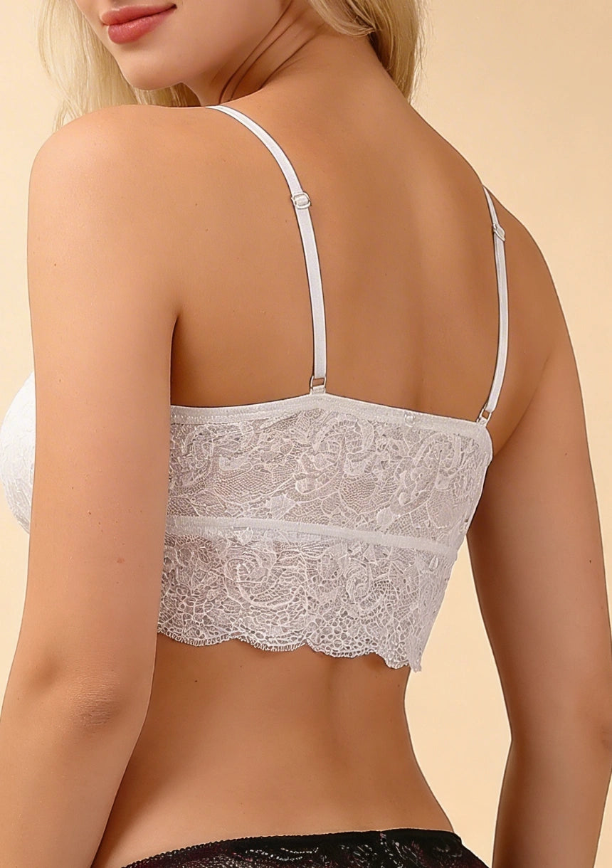 Biustonosz z szerokim pasem koronki