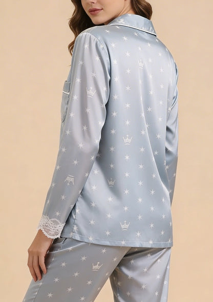 Koszulowa piżama damska z motywem gwiazdek