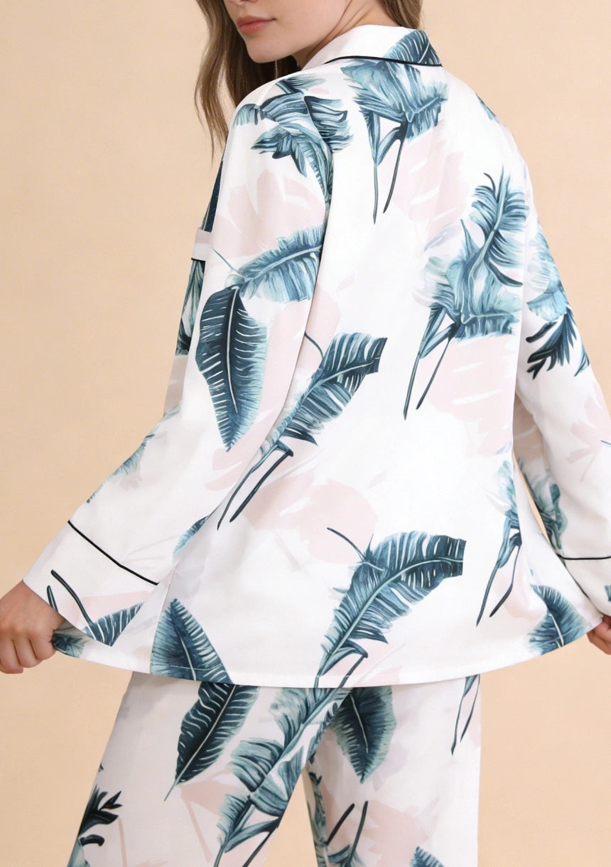 Piżama damska z koszulową górą