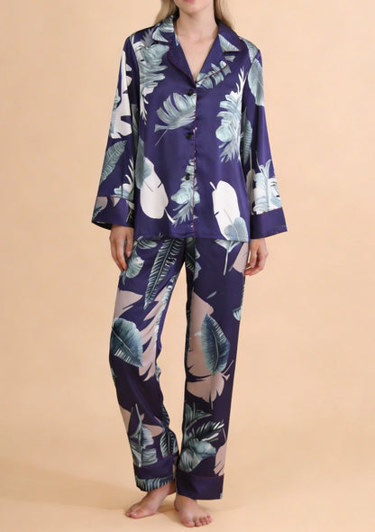 Piżama damska z koszulową górą