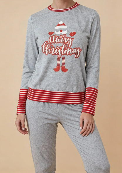Świąteczna piżama damska z długim rękawem
