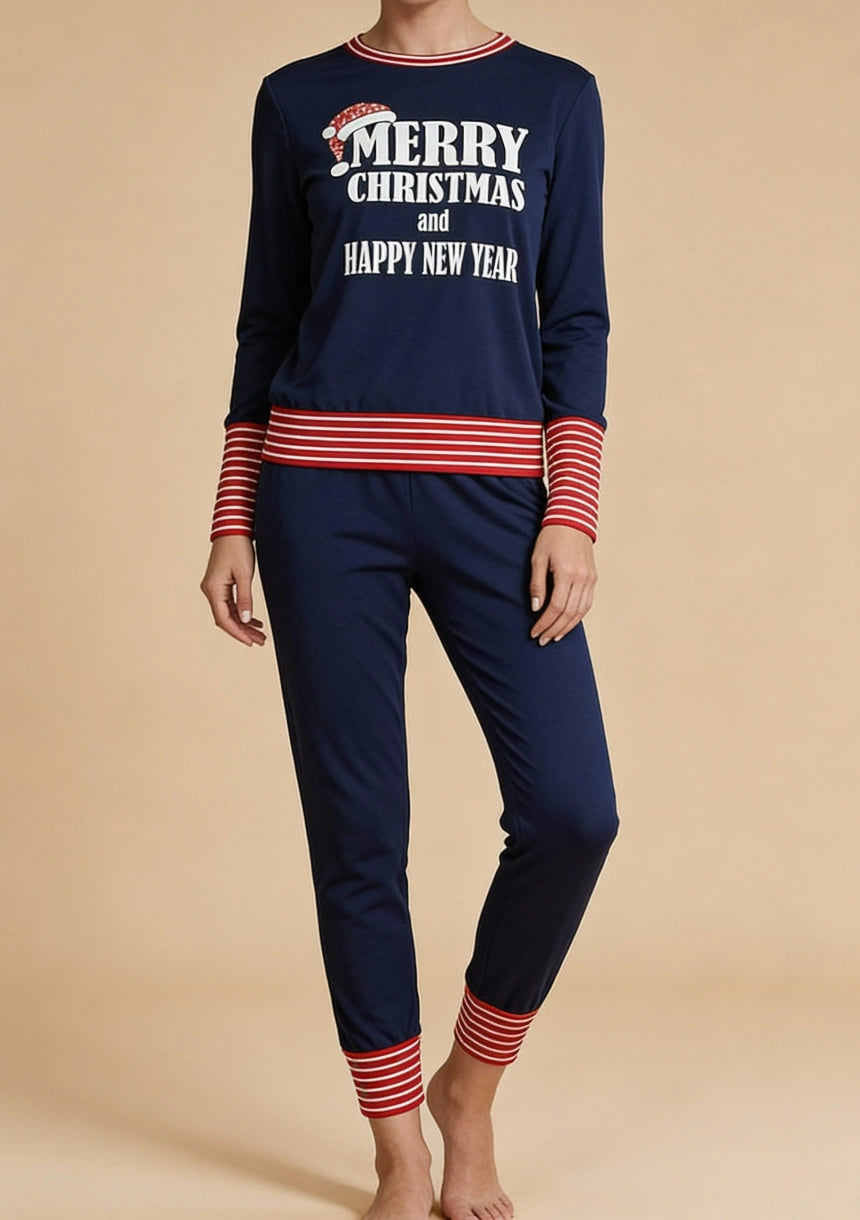 Świąteczna piżama damska z długim rękawem