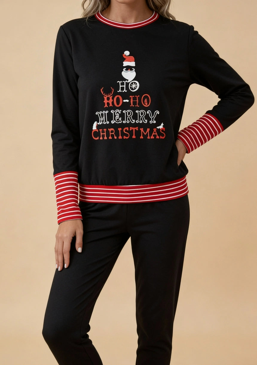 Świąteczna piżama damska z długim rękawem