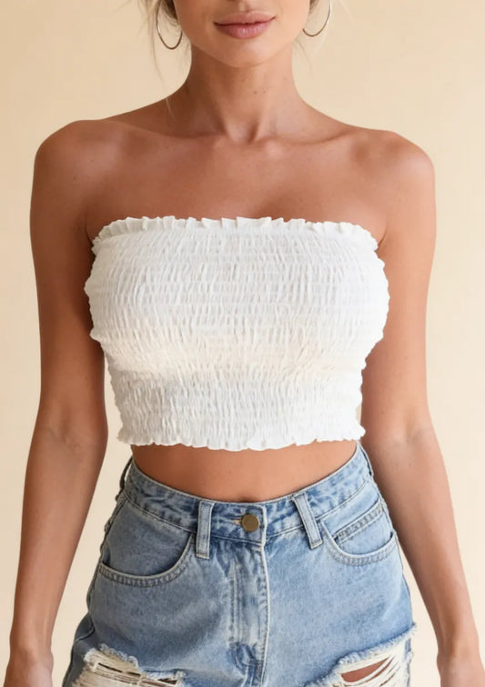 Biustonosz bandeau marszczony