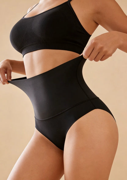 Bezszwowe majtki wyszczuplające z wysokim stanem