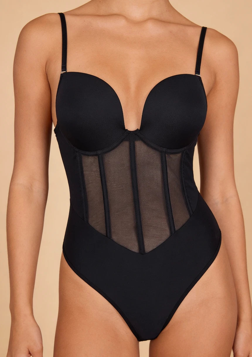 Body gorsetowe z zapięciem w kroku