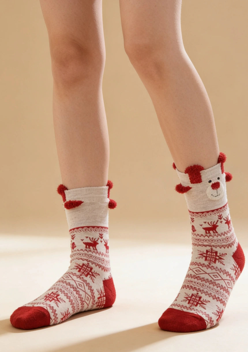 Skarpety damskie w świąteczne wzory