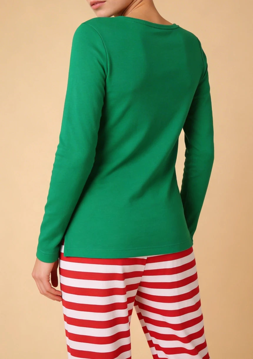 Świąteczna piżama damska w paski