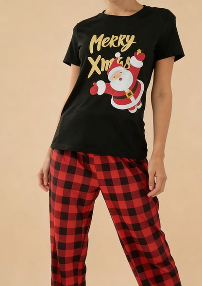 Świąteczna piżama damska z krótkim rękawem