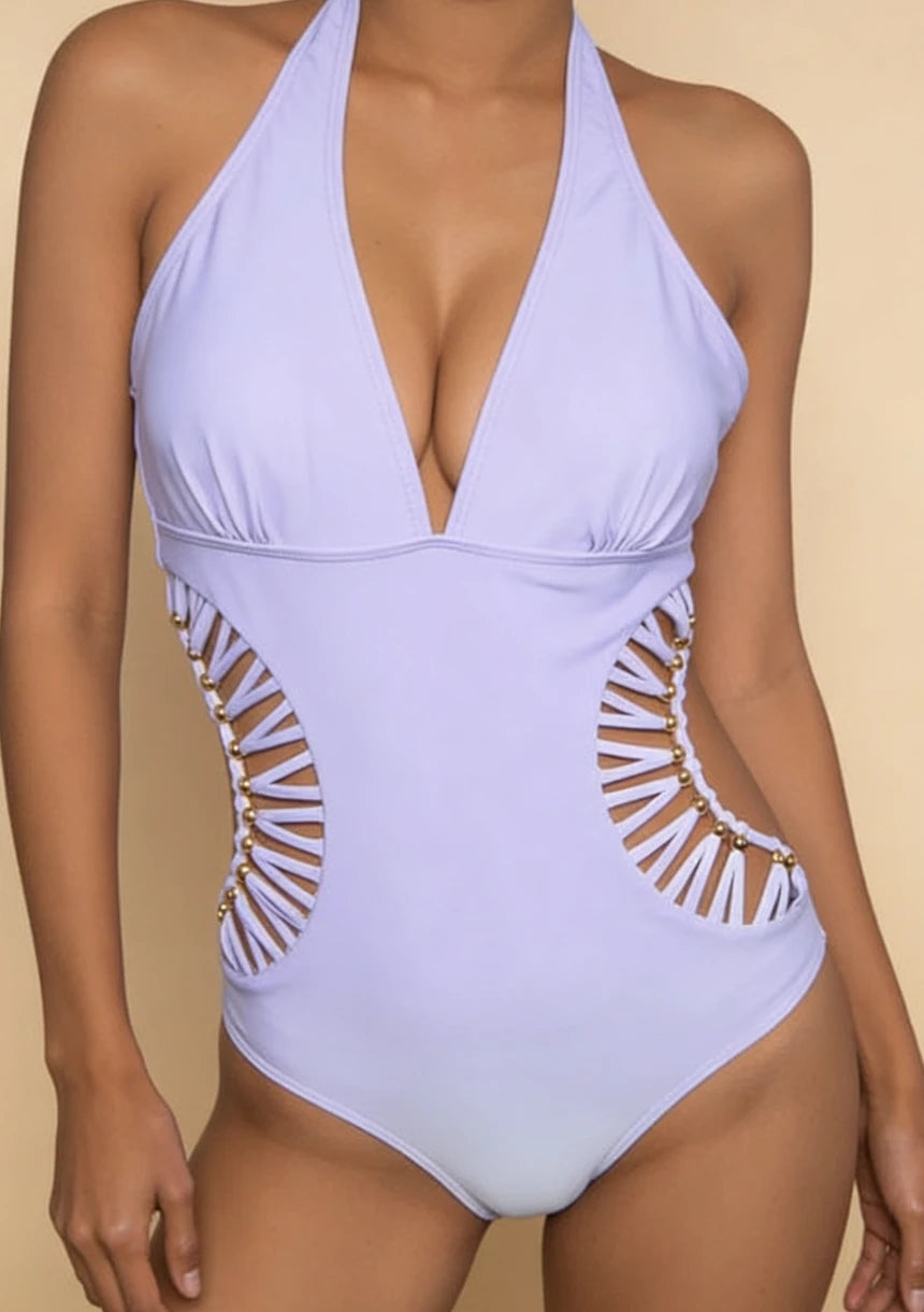 Monokini z wiązaniem na szyi