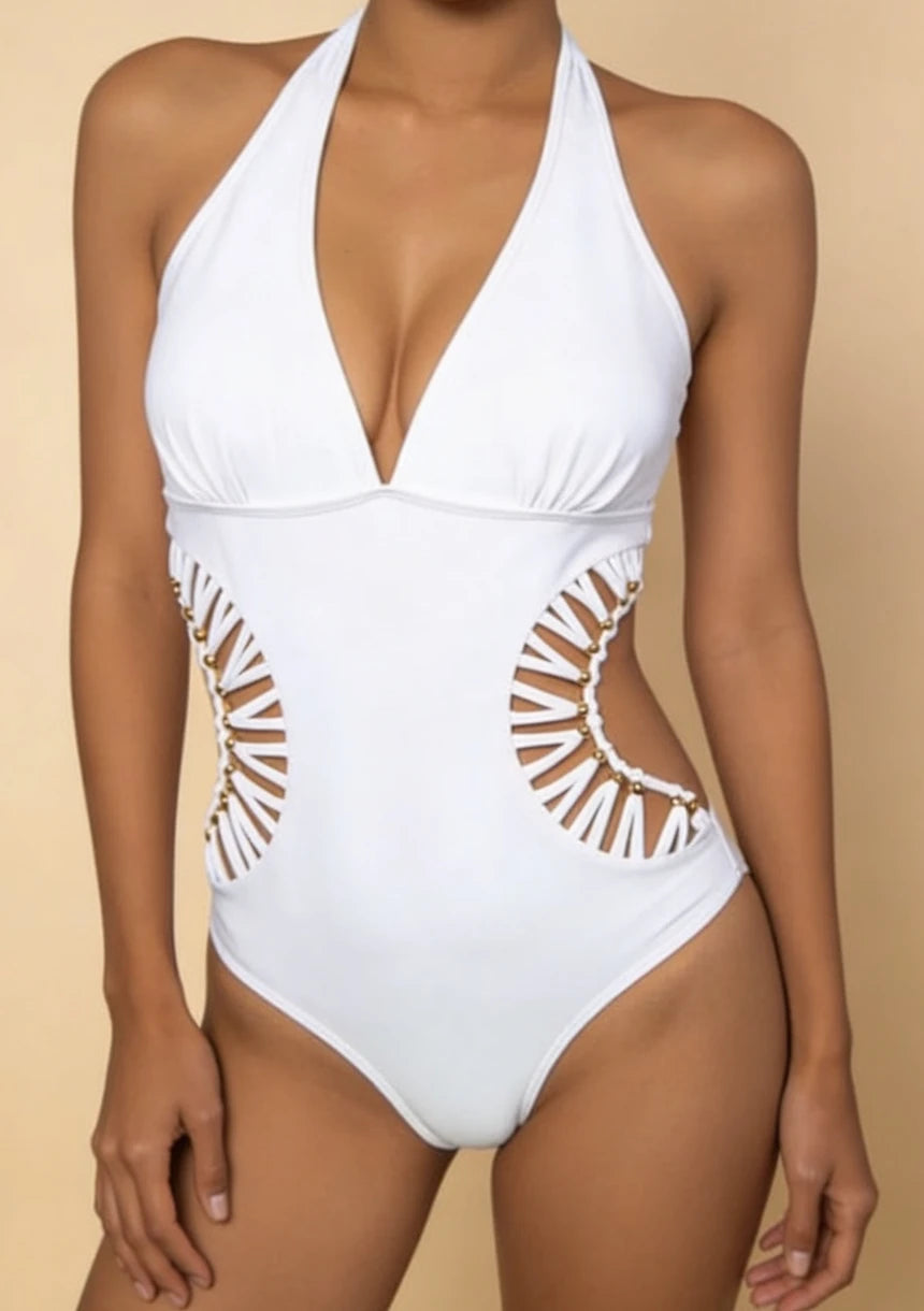 Monokini z wiązaniem na szyi