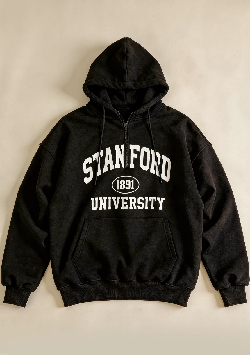 Luźna bluza z kapturem oversize Stanford University
