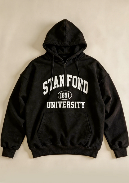Luźna bluza z kapturem oversize Stanford University