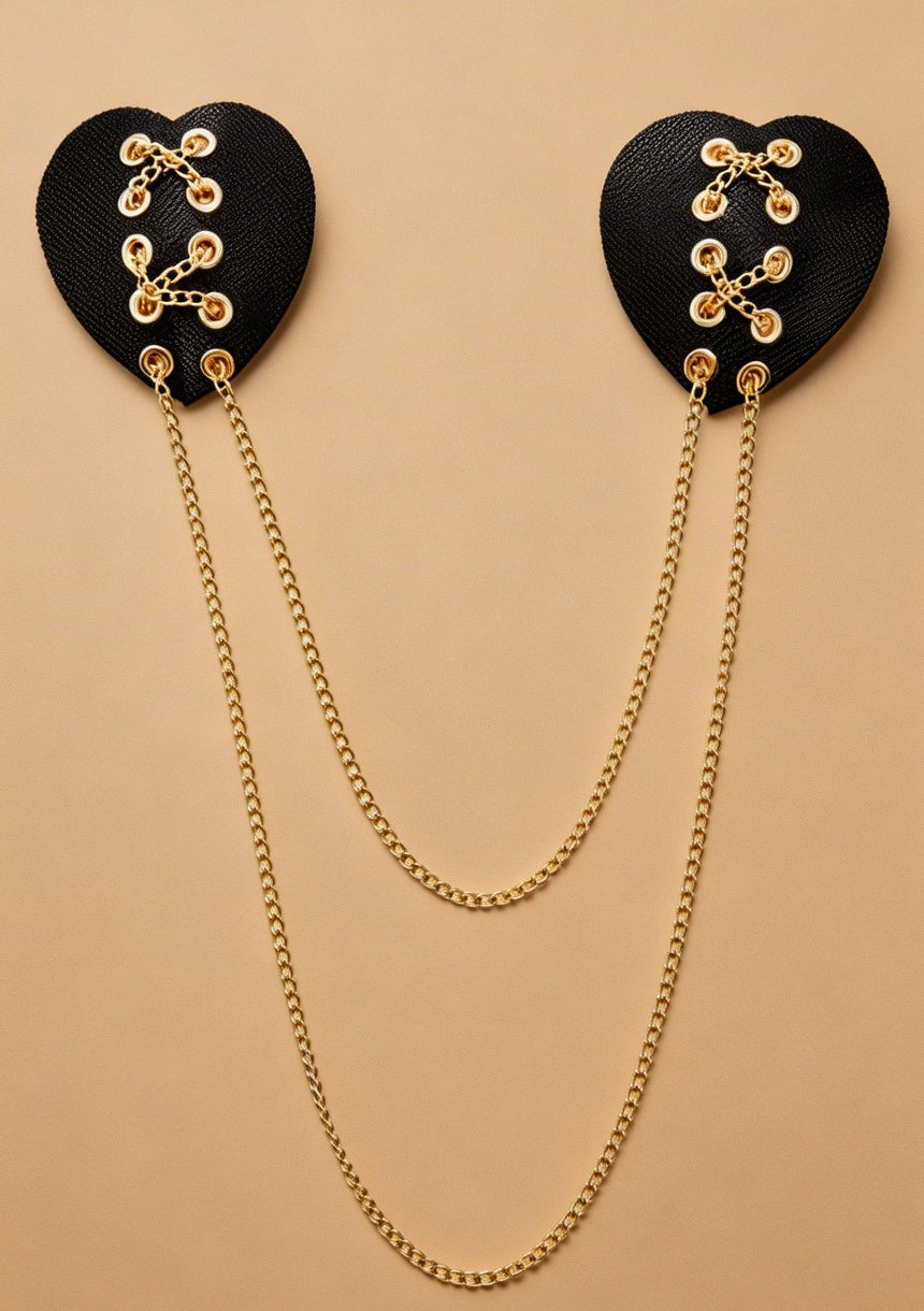 Naklejki ozdobne w kształcie serca z łańcuszkami