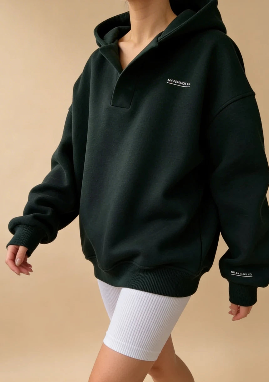 Luźna bluza oversize z kołnierzykiem