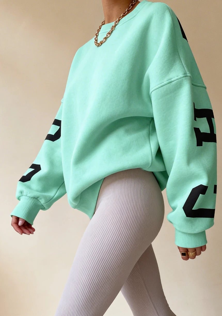 Luźna bluza oversize crewneck