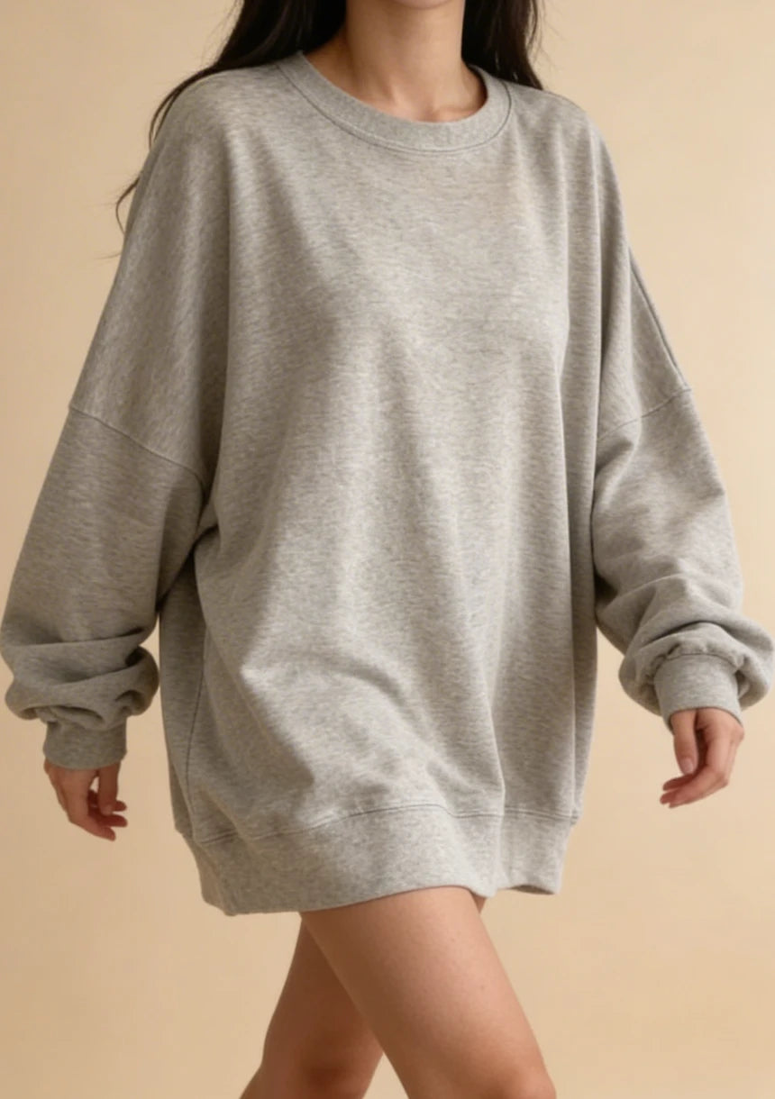 Luźna jednolita bluza oversize