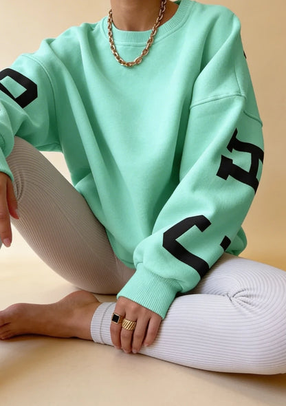 Luźna bluza oversize crewneck