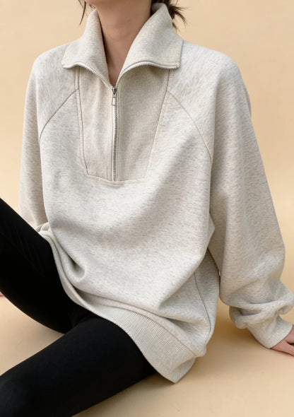 Luźna bluza oversize z zapięciem na zamek