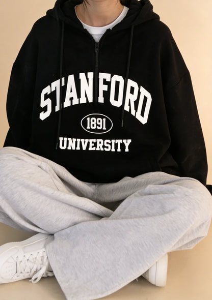 Luźna bluza z kapturem oversize Stanford University