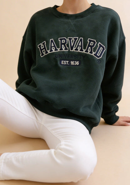 Bluza oversize crewneck Harvard University