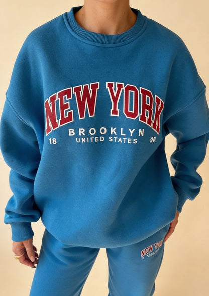 Luźna bluza oversize z napisem New York