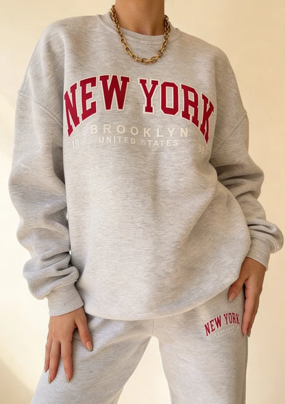 Luźna bluza oversize z napisem New York