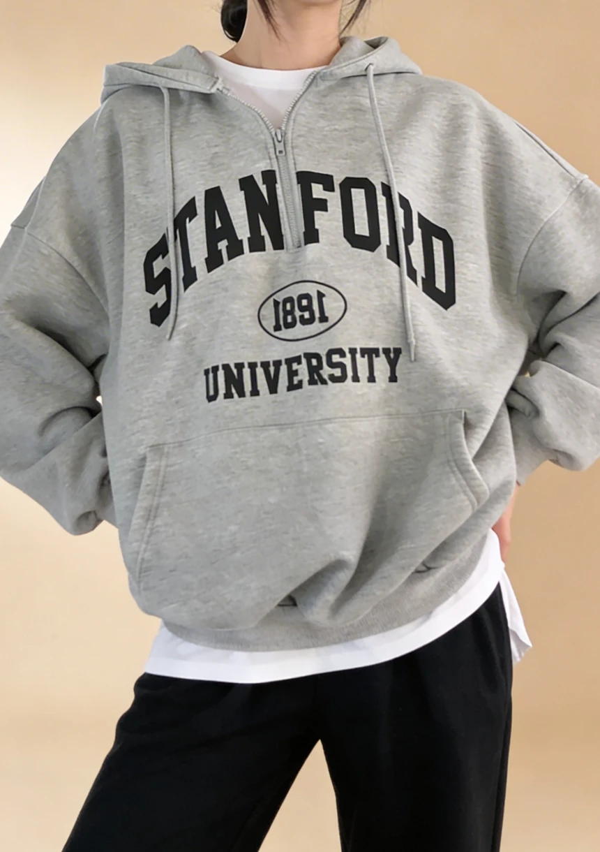 Luźna bluza z kapturem oversize Stanford University