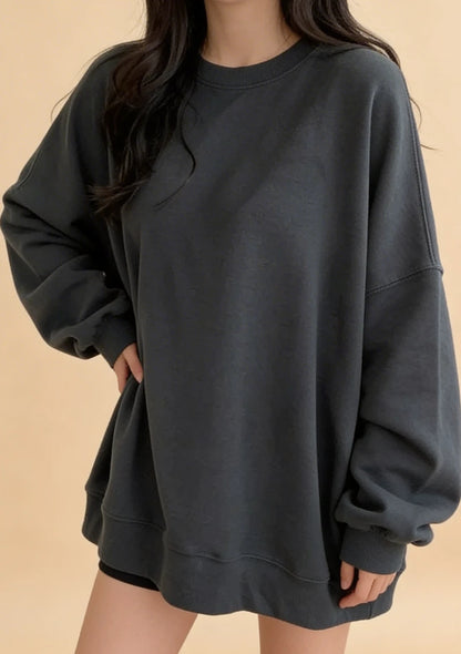 Luźna jednolita bluza oversize
