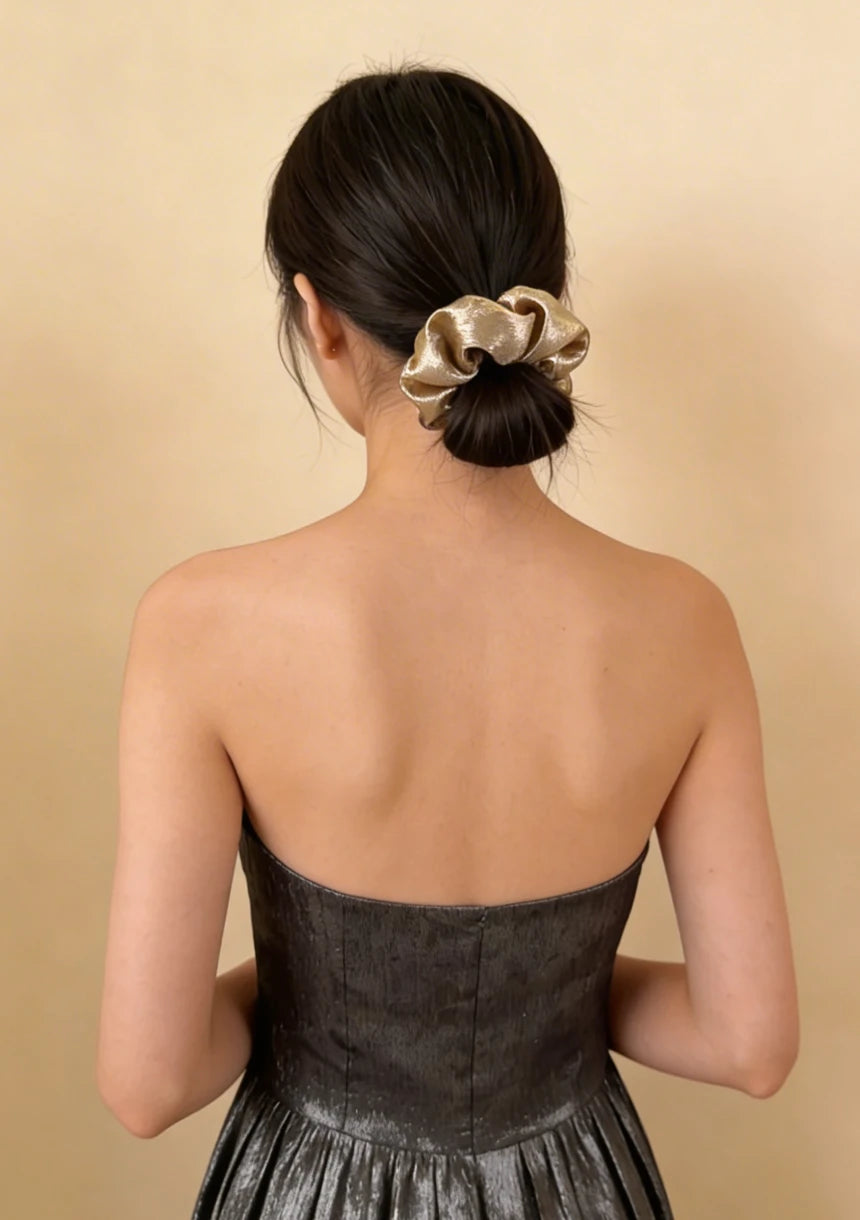 Frotka do włosów scrunchie połyskująca