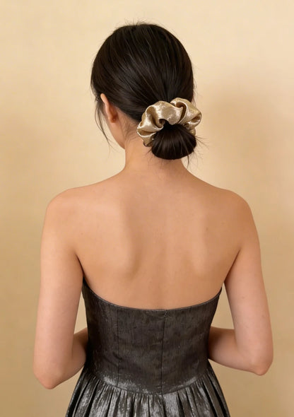 Frotka do włosów scrunchie połyskująca