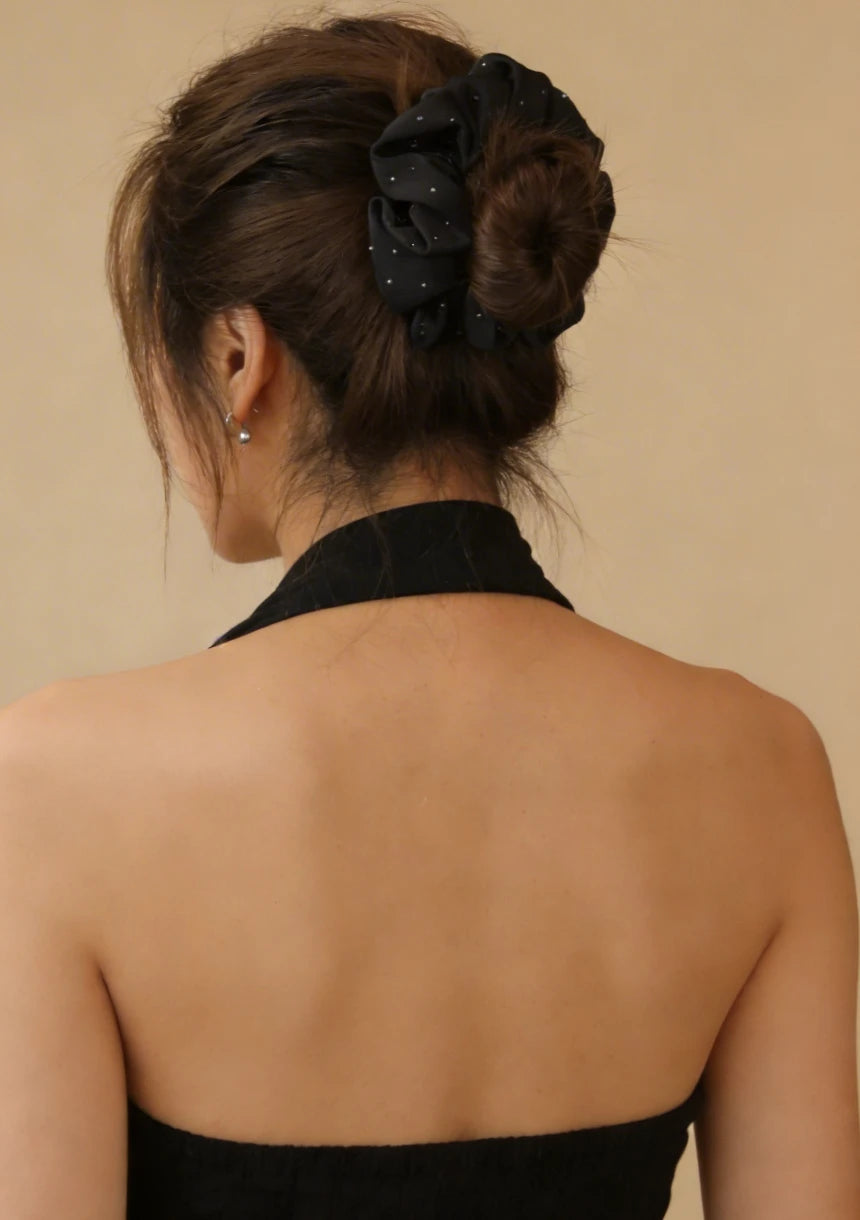 Frotka do włosów scrunchie z połyskującymi drobinkami