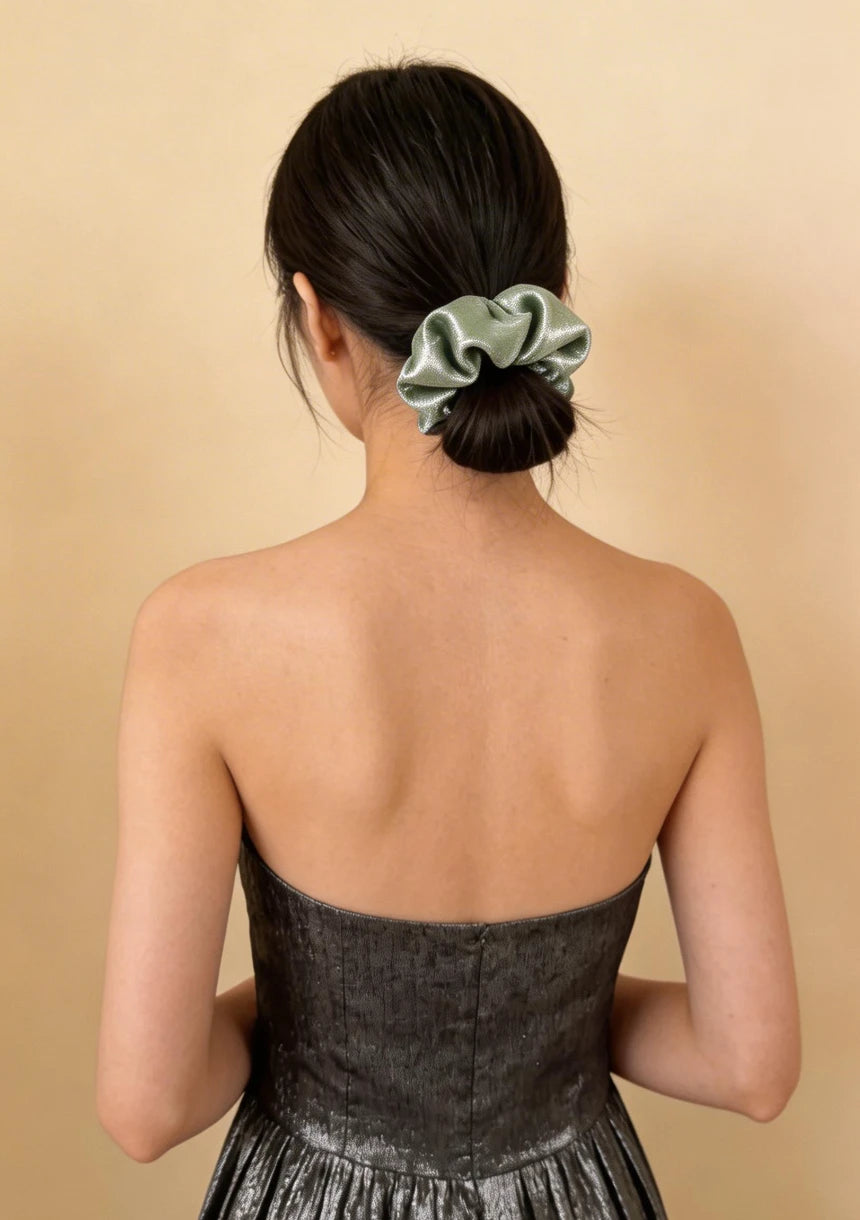 Frotka do włosów scrunchie połyskująca
