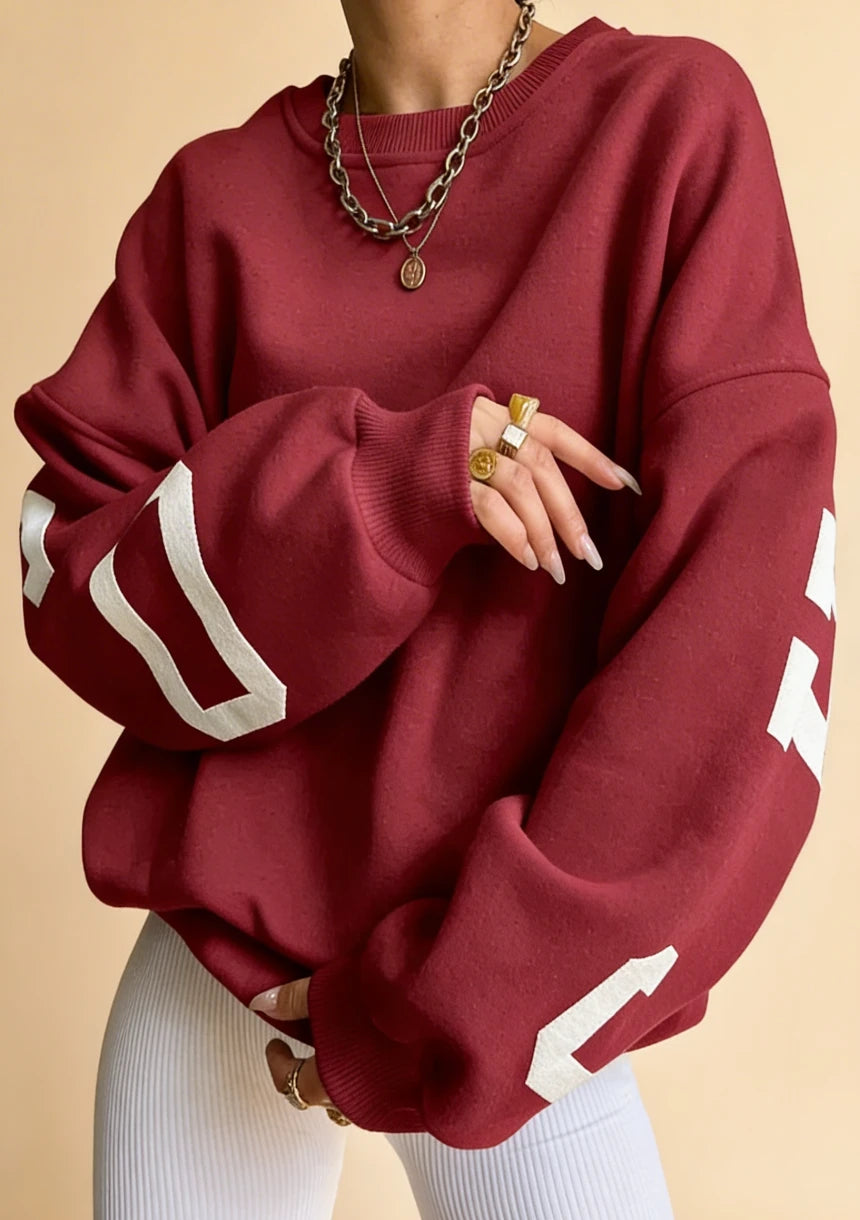 Luźna bluza oversize crewneck