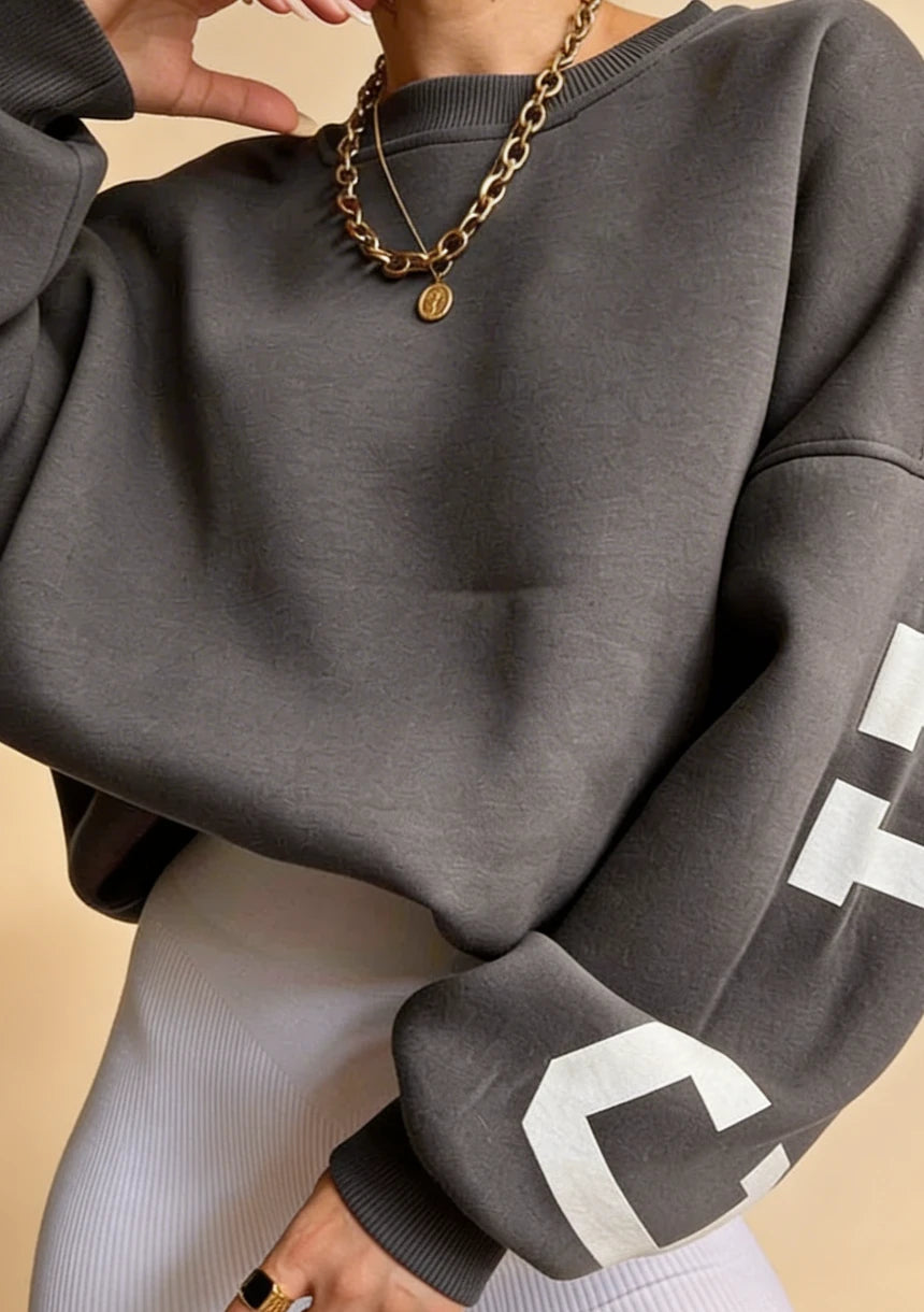 Luźna bluza oversize crewneck