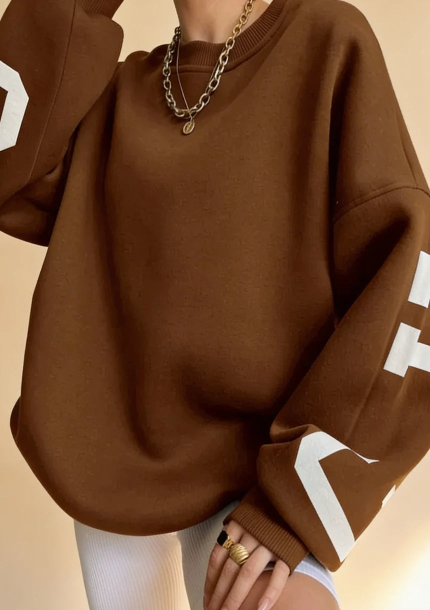 Luźna bluza oversize crewneck