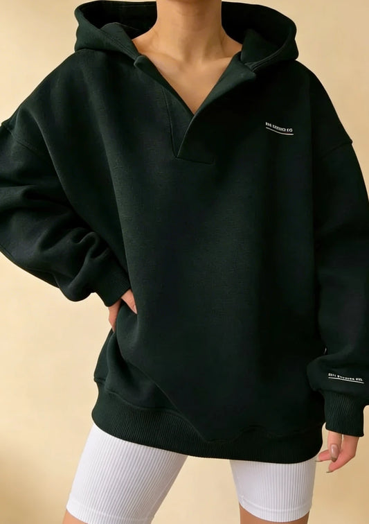 Luźna bluza oversize z kołnierzykiem