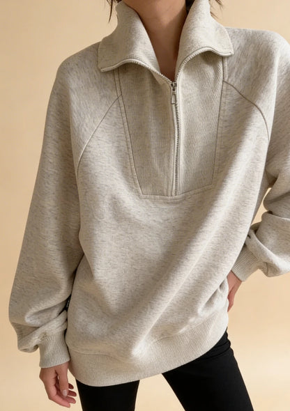 Luźna bluza oversize z zapięciem na zamek