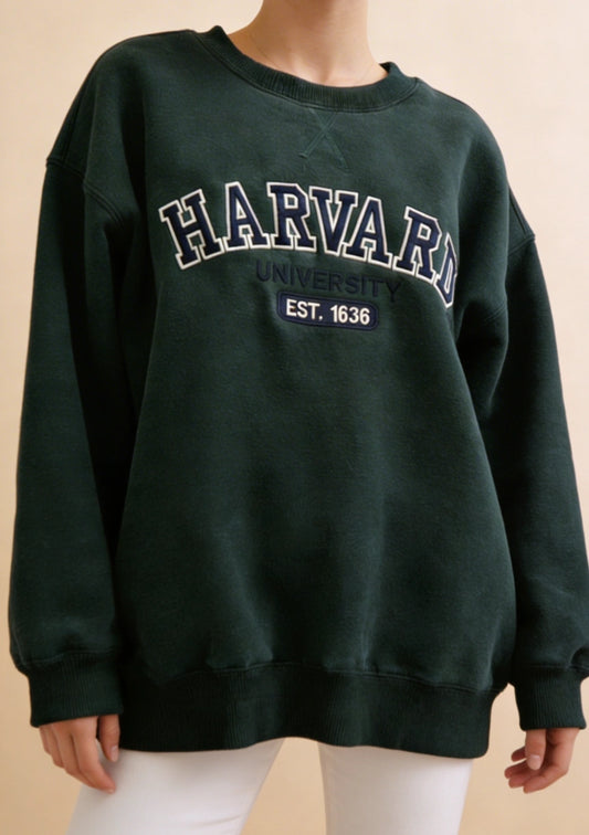 Bluza oversize crewneck Harvard University