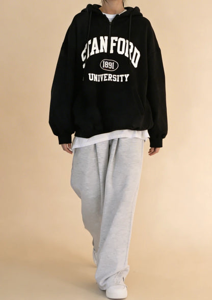 Luźna bluza z kapturem oversize Stanford University