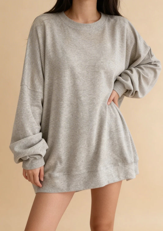 Luźna jednolita bluza oversize