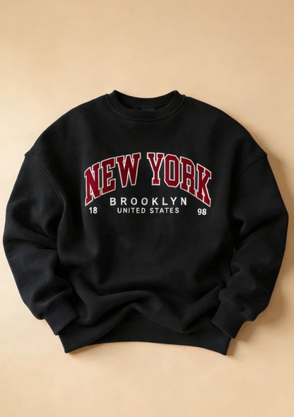 Luźna bluza oversize z napisem New York