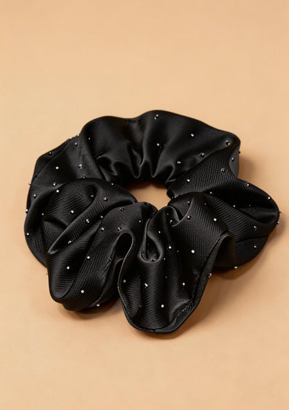 Frotka do włosów scrunchie z połyskującymi drobinkami