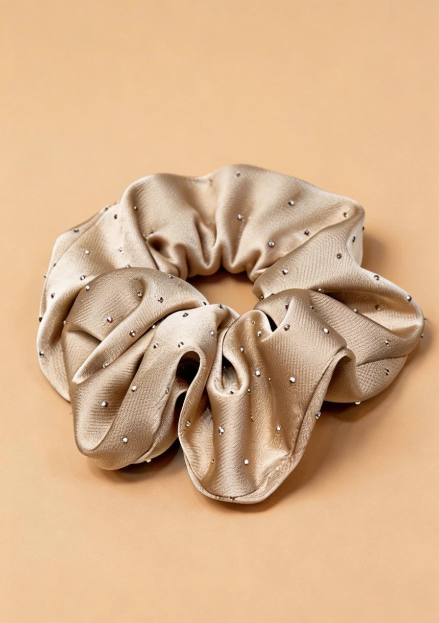 Frotka do włosów scrunchie z połyskującymi drobinkami