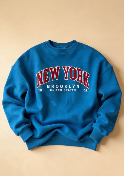 Luźna bluza oversize z napisem New York