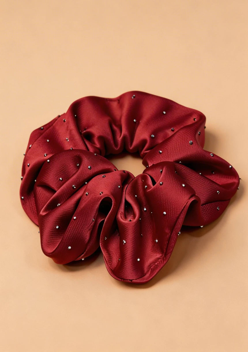 Frotka do włosów scrunchie z połyskującymi drobinkami