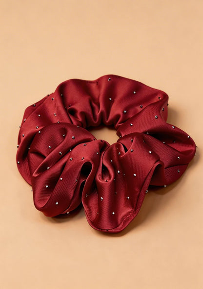 Frotka do włosów scrunchie z połyskującymi drobinkami