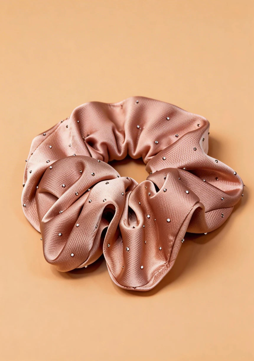 Frotka do włosów scrunchie z połyskującymi drobinkami