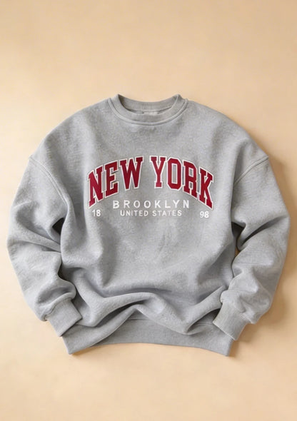 Luźna bluza oversize z napisem New York